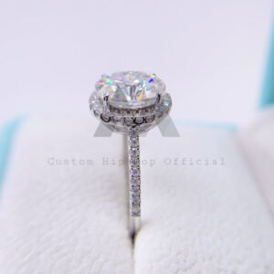 925 Sterling Silver 2.6 CT Oval Moissanite Halo Engagement Ring - Image 2
