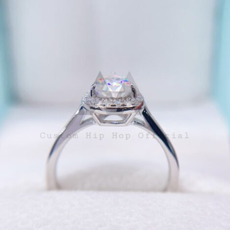 White Gold Plating Over Silver 925 4CT Pear Cut VVS Moissanite Diamond Engagement Ring - Image 2