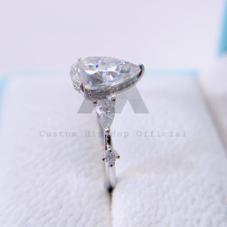 3.9CT VVS Moissanite Engagement Ring, 925 Sterling Silver - Elegant Design - Image 3