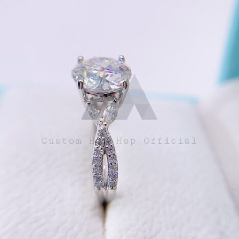 Women's 3.35CT Moissanite Diamond Ring 925 Sterling Silver Wedding Band - Image 3