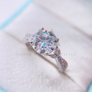 Women's 3.35CT Moissanite Diamond Ring 925 Sterling Silver Wedding Band - Image 4