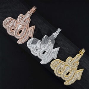 Iced Out Allah Symbol Pendant Moissanite Diamonds Pass Diamond Tester Fit For 3MM Tennis Chain - Image 5