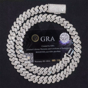Men's 13MM Moissanite Cuban Link Chain Necklace - Iced Out Hip Hop Jewelry