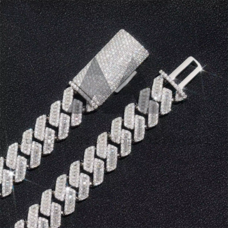 Men's 13MM Moissanite Cuban Link Chain Necklace - Iced Out Hip Hop Jewelry - Image 3