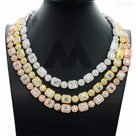 Men's 12MM Moissanite Diamond Tennis Chain | Hip Hop Iced Out Necklace - Image 3