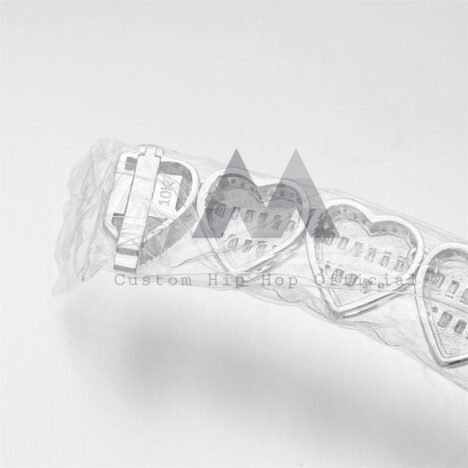 VVS Moissanite Heart Shaped 10MM Tennis Chain, 925 Silver - Image 2