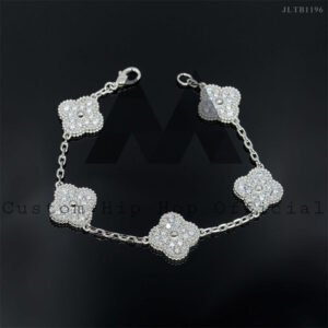 925 Sterling Silver Moissanite Iced Out Bracelet, Hip Hop Style, White/Yellow Gold - Image 3