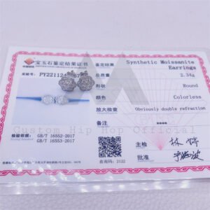 hip hop iced out 10k yellow gold white gold 13mm cluster earrings moissanite diamond pass diamond tester - Image 2