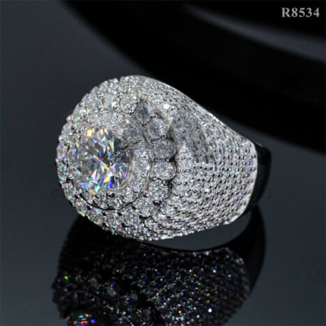 Gra Certificated Pass Diamond Tester 925 Silver Men Iced Out Moissanite Cluster Ring VVS Grade - Image 3