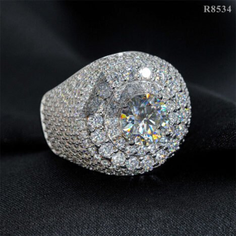 Gra Certificated Pass Diamond Tester 925 Silver Men Iced Out Moissanite Cluster Ring VVS Grade - Image 5