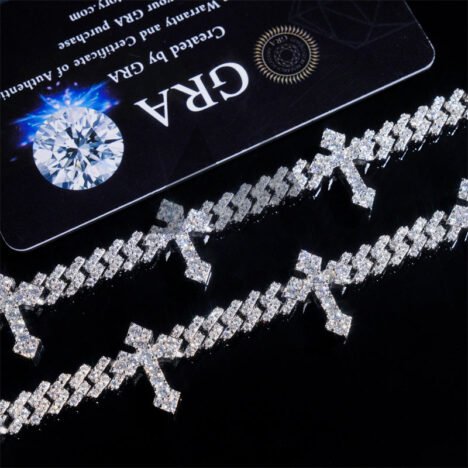 6MM 925 Silver Cuban Link Bracelet with Moissanite Diamond - Hip Hop Jewelry - Image 2