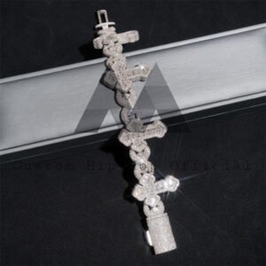 20MM Moissanite Cross Bracelet - Iced Out Hip Hop Infinity Link Jewelry - Image 2