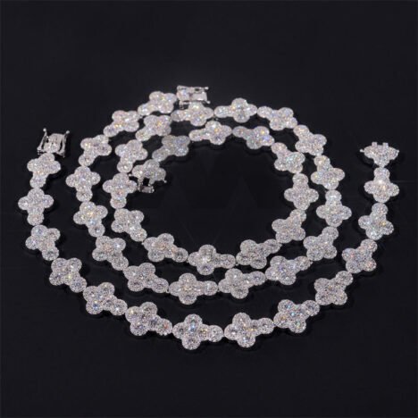 New Arrival Iced Out Hip Ho Moissanite Jewelry 13MM Silver 925 Moissanite Cross Tennis Chain - Image 4