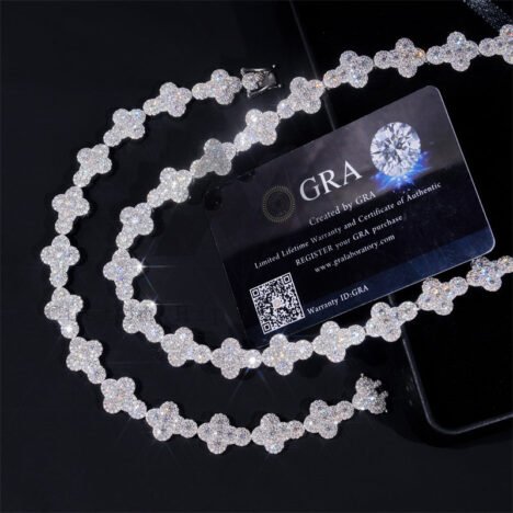 New Arrival Iced Out Hip Ho Moissanite Jewelry 13MM Silver 925 Moissanite Cross Tennis Chain - Image 3