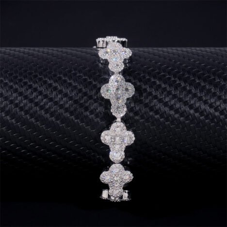 New Arrival Iced Out Hip Ho Moissanite Jewelry 13MM Silver 925 Moissanite Cross Tennis Chain - Image 6