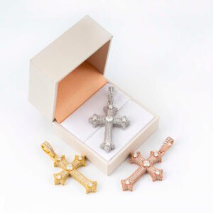 Iced Out VVS Moissanite Cross Pendant in 925 Sterling Silver for Hip Hop - Image 3