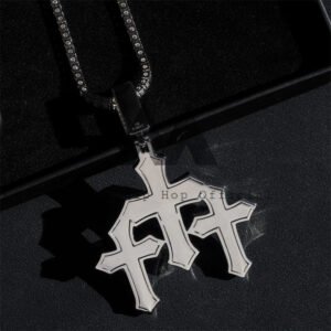 Iced Out Moissanite Diamond Three Cross Pendant - Hip Hop Jewelry - Image 2
