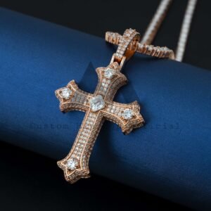 Iced Out VVS Moissanite Cross Pendant in 925 Sterling Silver for Hip Hop - Image 5