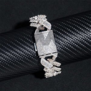 Men's 18MM Thick Silver Moissanite Cuban Bracelet - Hip Hop Style - Image 6