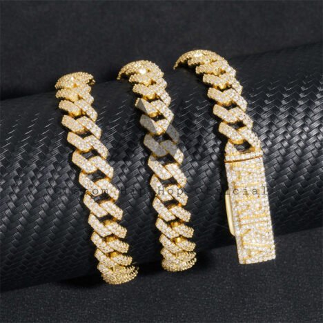 10MM Iced Moissanite Cuban Chain | Men's Hip Hop Jewelry with Custom Lock - Image 2