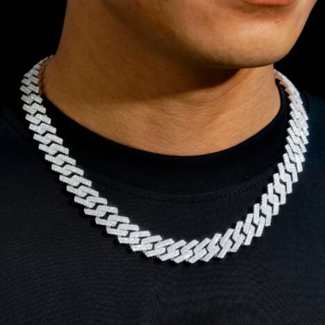 Iced Out VVS Moissanite Cuban Chain | 13MM Sterling Silver 925 Double Link Necklace - Image 2