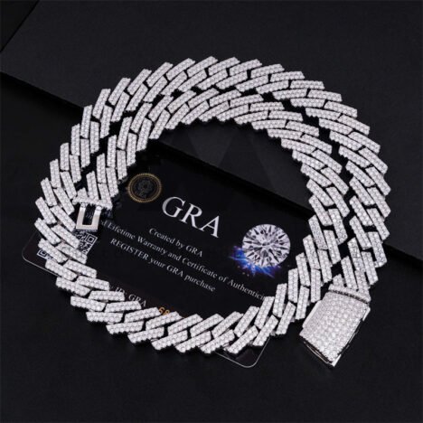 Iced Out VVS Moissanite Cuban Chain | 13MM Sterling Silver 925 Double Link Necklace - Image 3