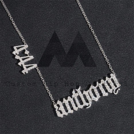 925 Sterling Silver Custom Name & Number Chain, Men's Moissanite Diamond Hip Hop Jewelry - Image 4