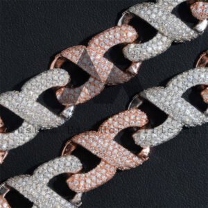 Sterling Silver 925 Gra 3" Tall Rose Gold Custom Moissanite Letter Pendant Fit For 15MM Cuban Chain - Image 4