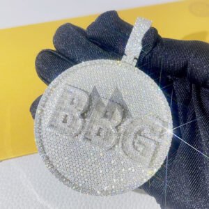 2.5" Baguette Moissanite Circle Pendant for 13MM Chains - Custom Made" - Image 2