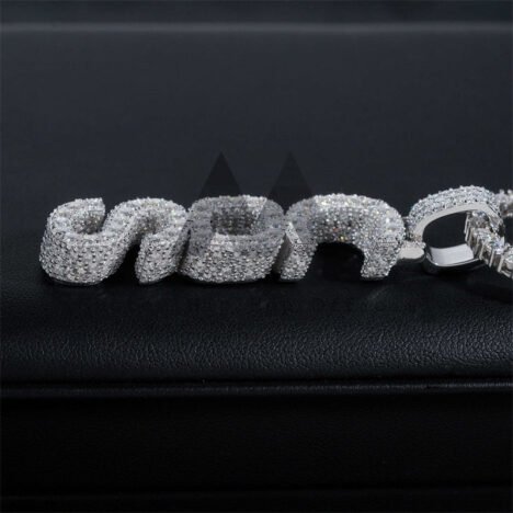 Custom 3-Letter Hip Hop Pendant with Lab Diamonds in 10K/14K Gold - Image 2