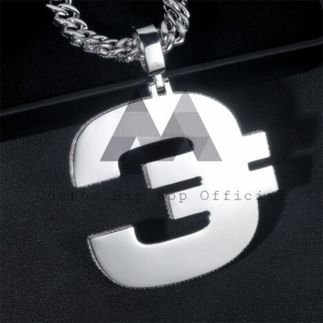 925 Sterling Silver Iced Out Euro Symbol Pendant for 10MM Cuban Chain, Hip Hop Jewelry - Image 3