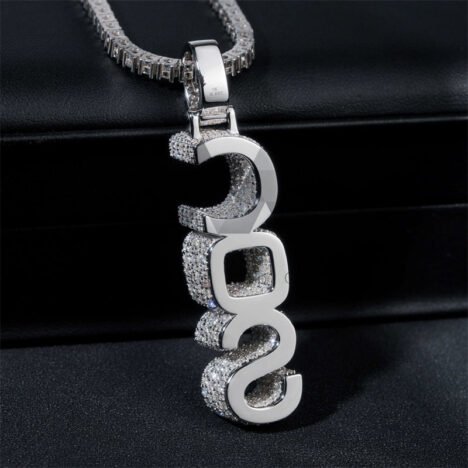 Custom 3-Letter Hip Hop Pendant with Lab Diamonds in 10K/14K Gold - Image 3