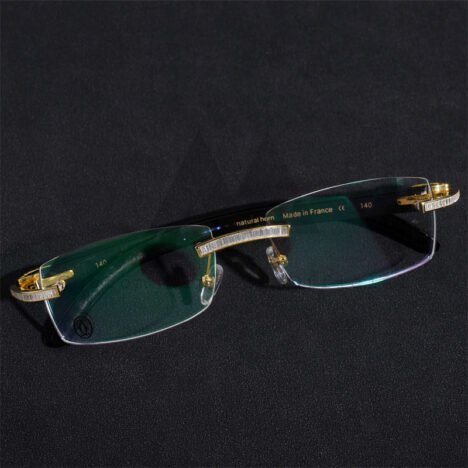 Moissanite Baguette Diamond Glasses, Gold Plated Silver, Hip Hop Accessory - Image 3