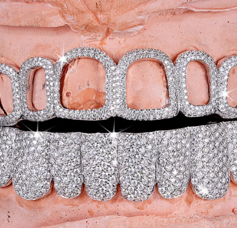 Moissanite Diamond Grillz Set 16pc Silver Iced Out Hip Hop Jewelry - Image 2