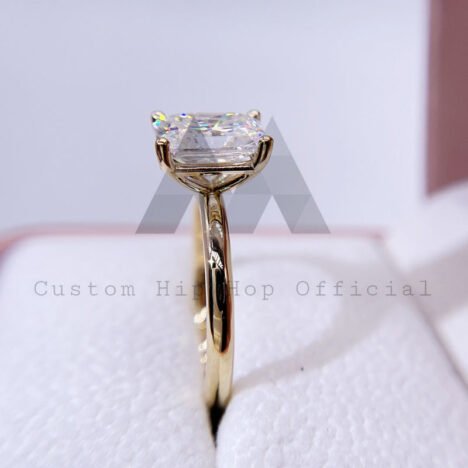 10K 14K 18K 3CT Radiant Cut Moissanite Engagement Ring Women Jewelry - Image 4