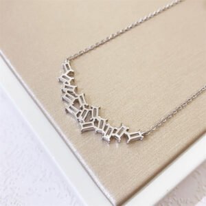 Women's Sterling Silver 925 Baguette Moissanite Diamond Necklace - Hip Hop Jewelry - Image 3