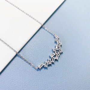 Women's Sterling Silver 925 Baguette Moissanite Diamond Necklace - Hip Hop Jewelry - Image 4