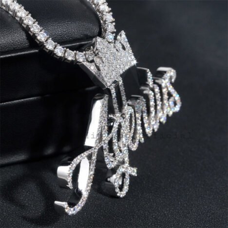 Custom Made Iced Out Hip Hop Women Jewelry 10K 14K 18K VVS Natural Diamond Name Chain Pendant - Image 4