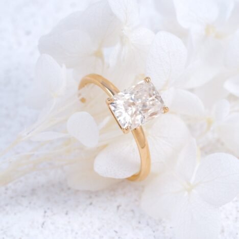 10K 14K 18K Rose Gold Women Fine Jewelry 2CT Radiant Cut Moissanite Engagement Ring - Image 4