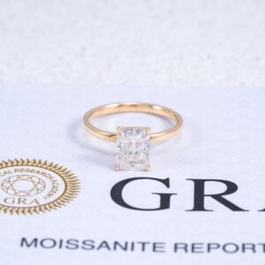 10K 14K 18K Rose Gold Women Fine Jewelry 2CT Radiant Cut Moissanite Engagement Ring - Image 5