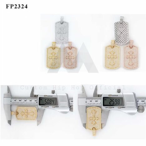 VVS Moissanite Iced Out Dog Tag Pendant - Hip Hop Rapper Chain