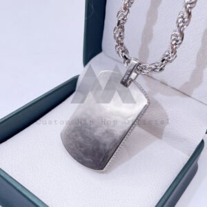 Iced Moissanite VVS Dog Tag Pendant with 2.5" Photo Slot - Image 2