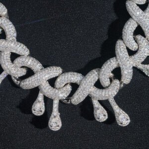 925 Sterling Silver 15MM Infinity Link Chain with VVS Moissanite Diamonds - Hip Hop Jewelry - Image 3