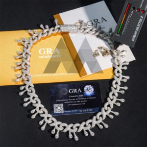 925 Sterling Silver 15MM Infinity Link Chain with VVS Moissanite Diamonds - Hip Hop Jewelry - Image 4