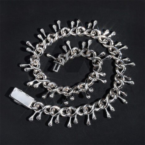 925 Sterling Silver 15MM Infinity Link Chain with VVS Moissanite Diamonds - Hip Hop Jewelry - Image 5