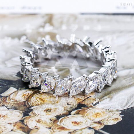 Marquise Cut Moissanite Eternity Ring 925 Silver - Iced Hip Hop Jewelry - Image 4