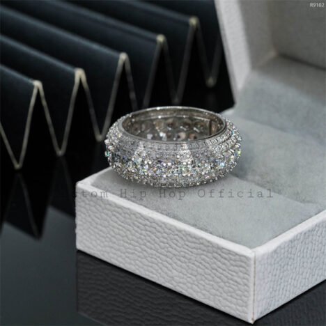 Iced Out Sterling Silver 925 Men Fashion Design Moissanite Eternity Ring Pass Diamond Tester - Image 4