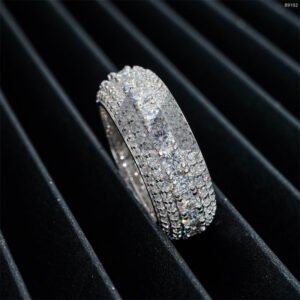 Iced Out Sterling Silver 925 Men Fashion Design Moissanite Eternity Ring Pass Diamond Tester - Image 5