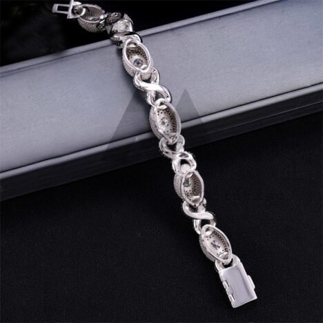 15MM Sterling Silver Moissanite Cuban Link Bracelet - Evil Eye Infinity Hip Hop Jewelry - Image 2