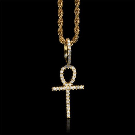 Hip Hop Iced Out Ankh Cross Moissanite Pendant VVS Grade Pass Diamond Tester - Image 4